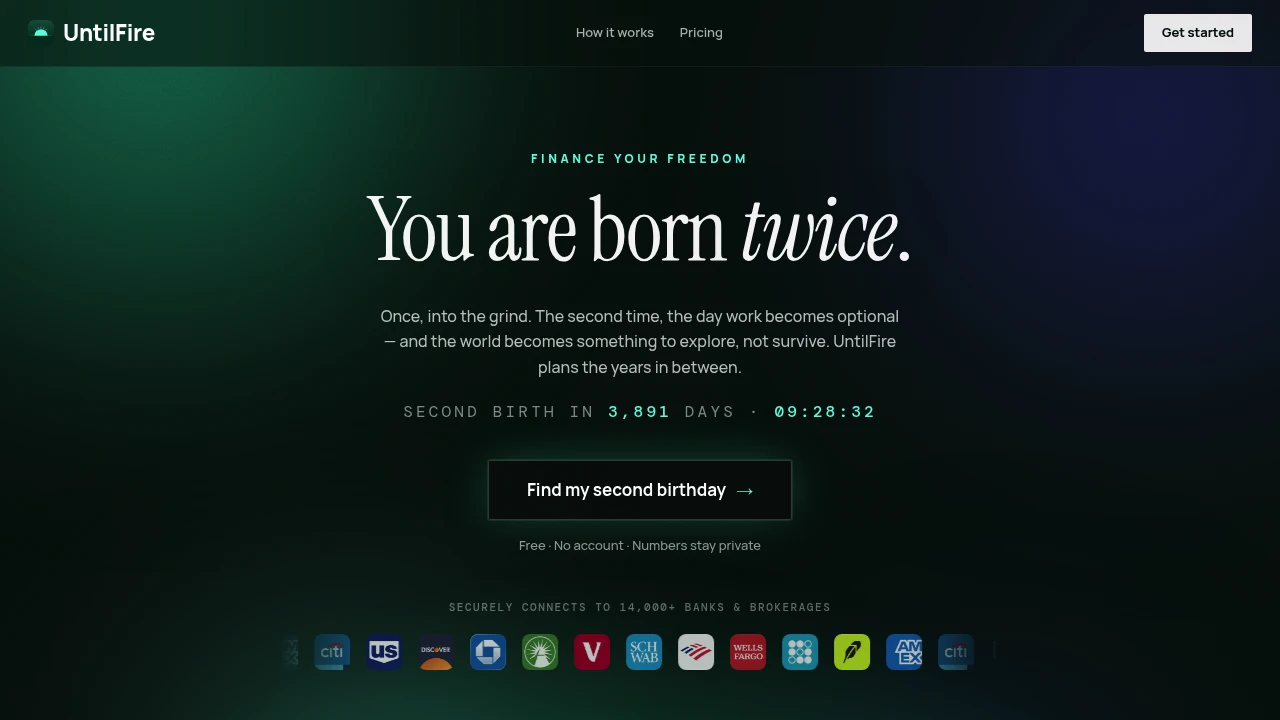 Screenshot of UntilFire website