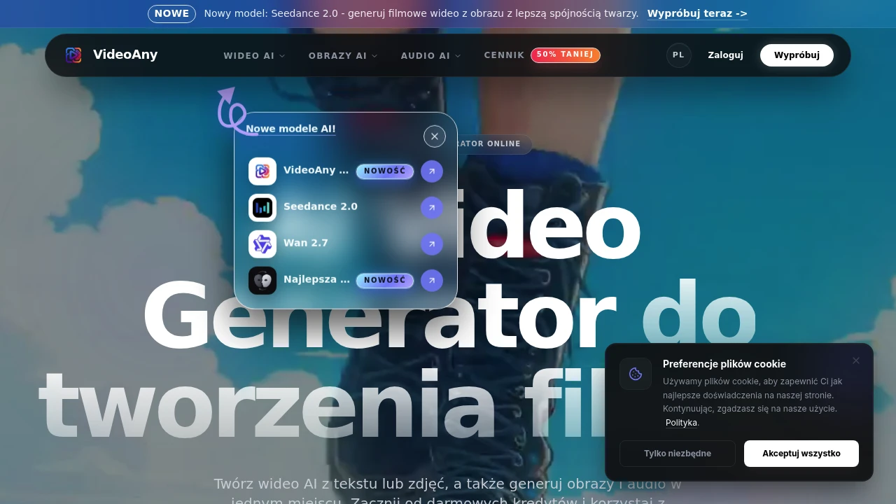 Screenshot of VideoAny PL website