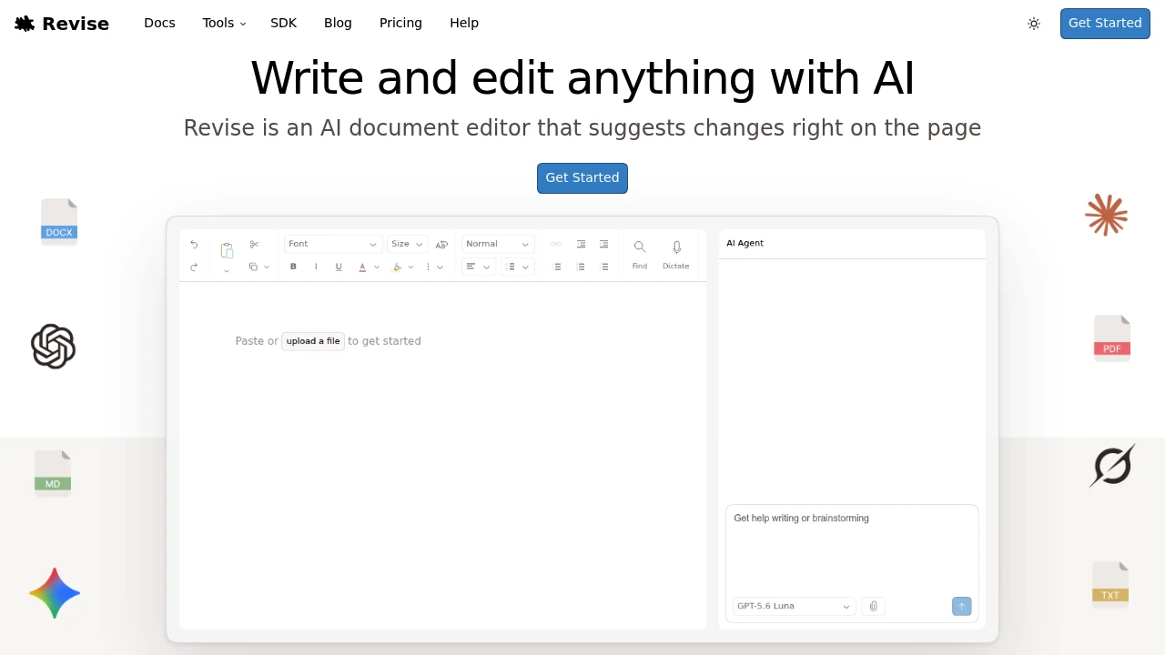 Screenshot of Revise website