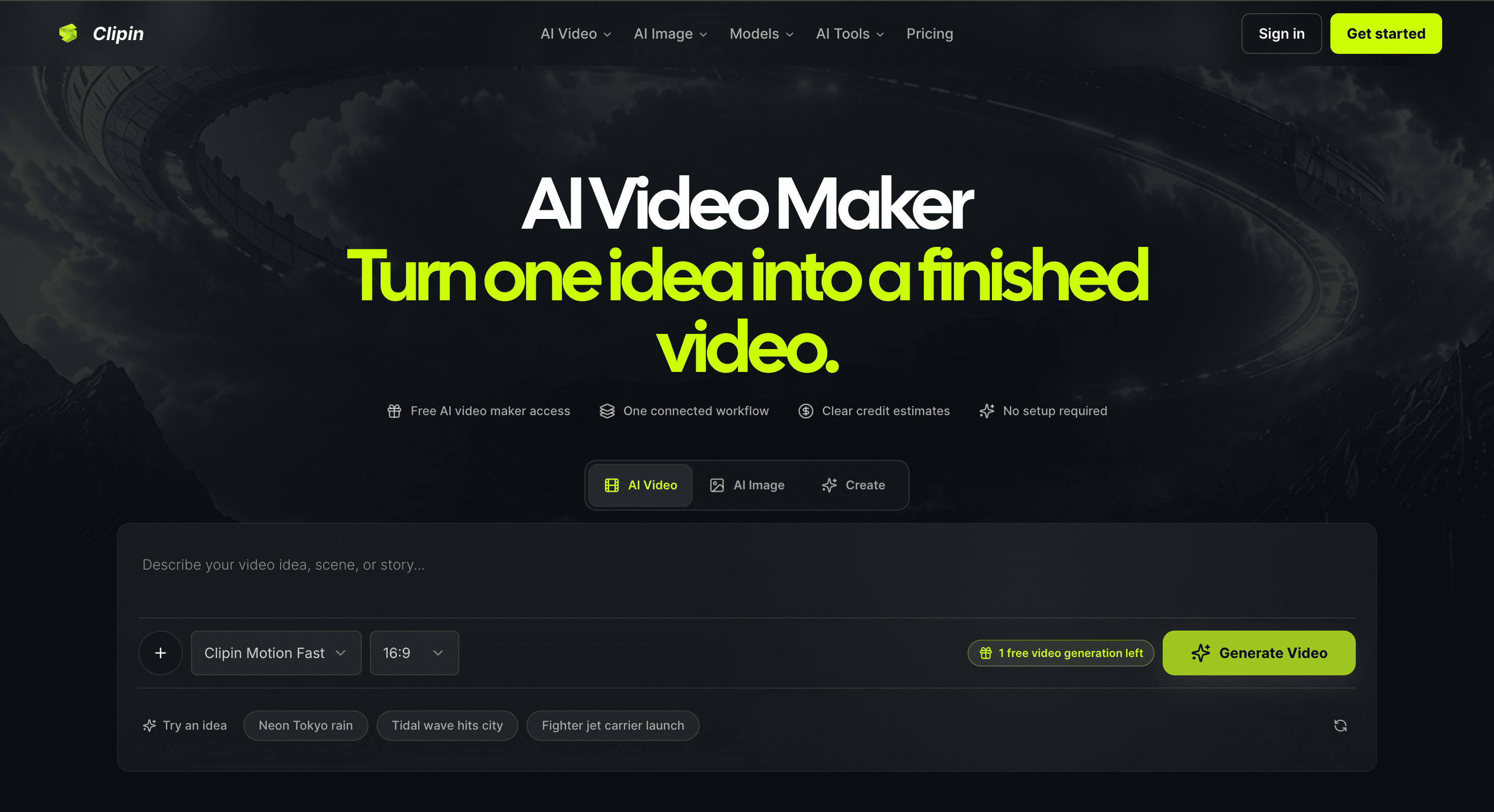 Screenshot of Clipin AI website