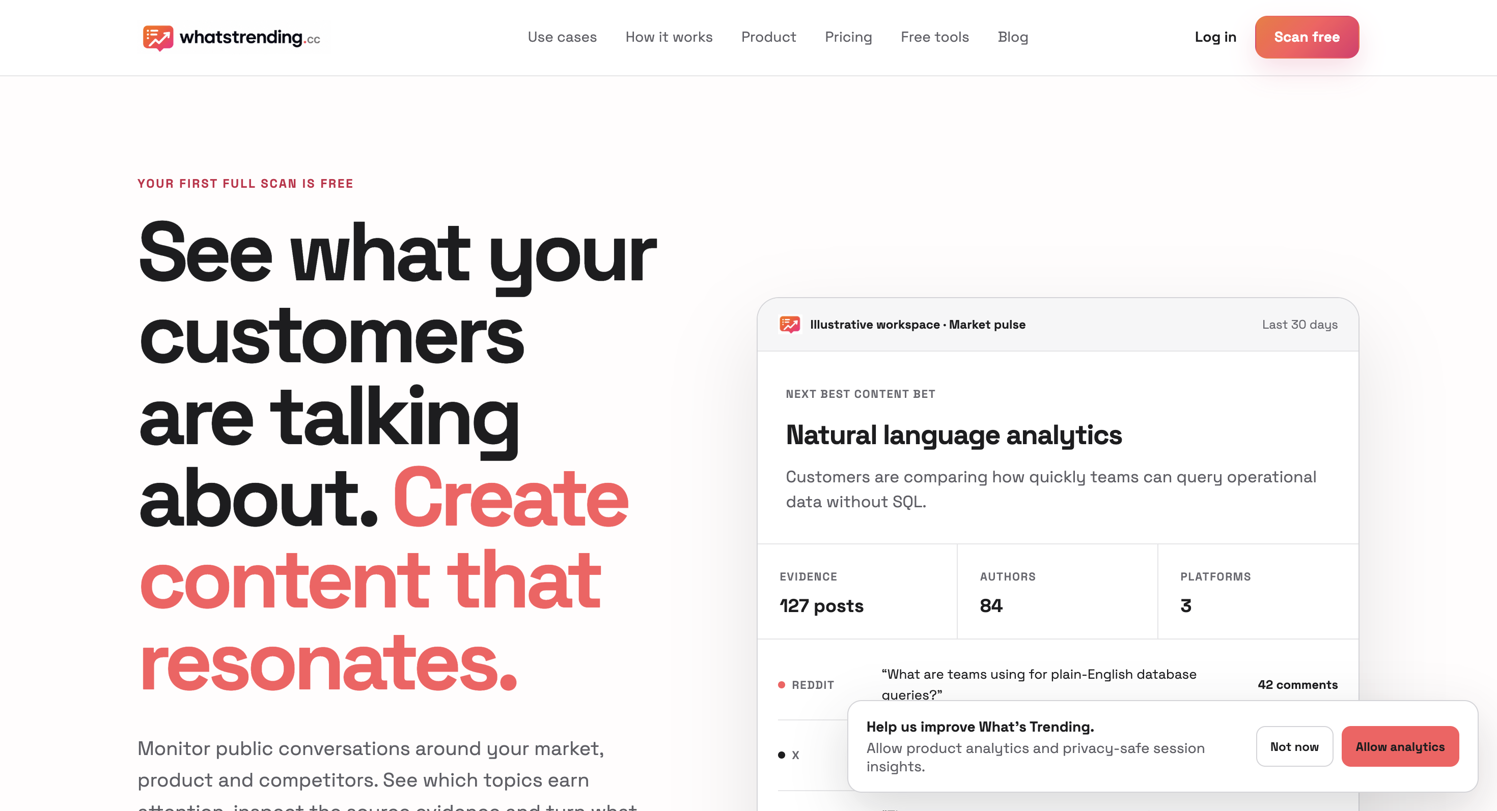 Screenshot of What's Trending website