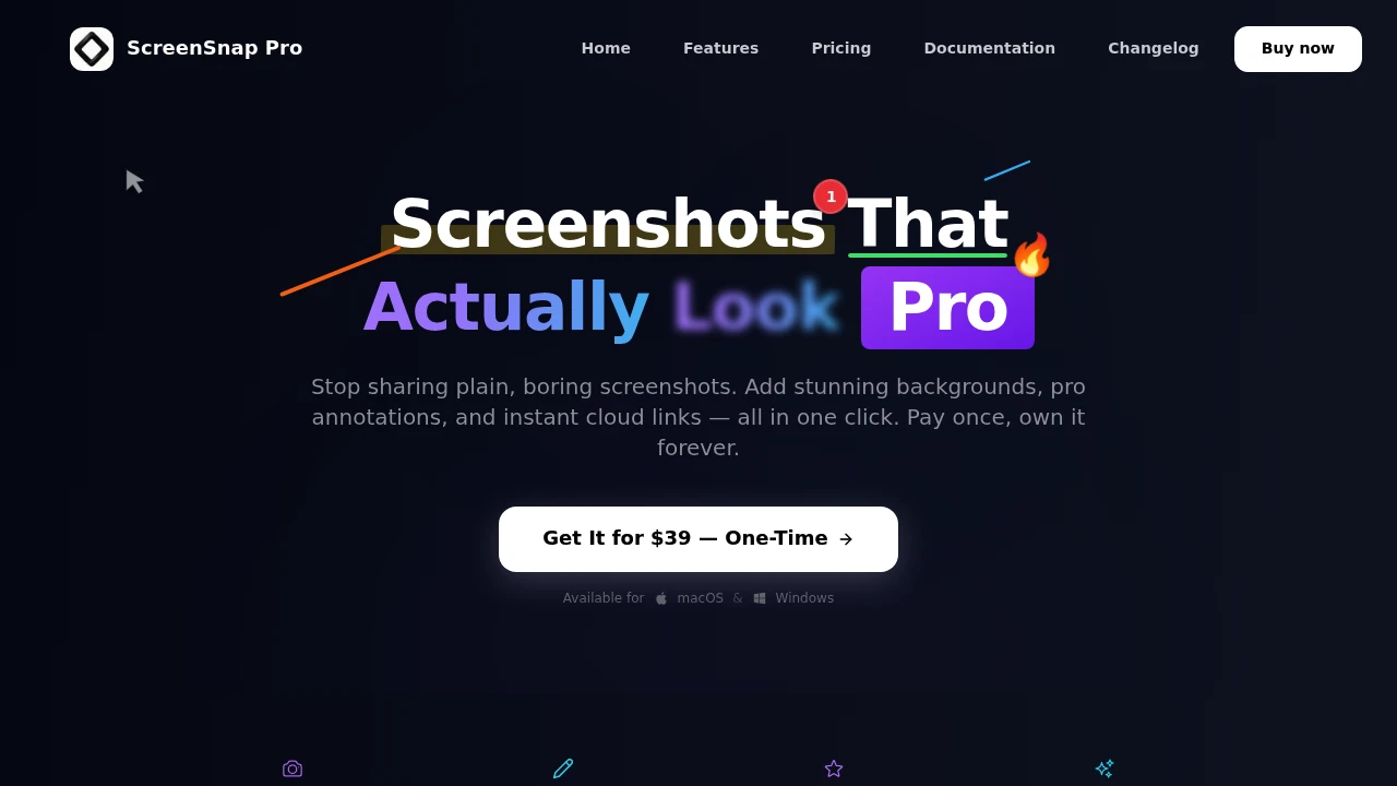 Screenshot of ScreenSnap Pro website