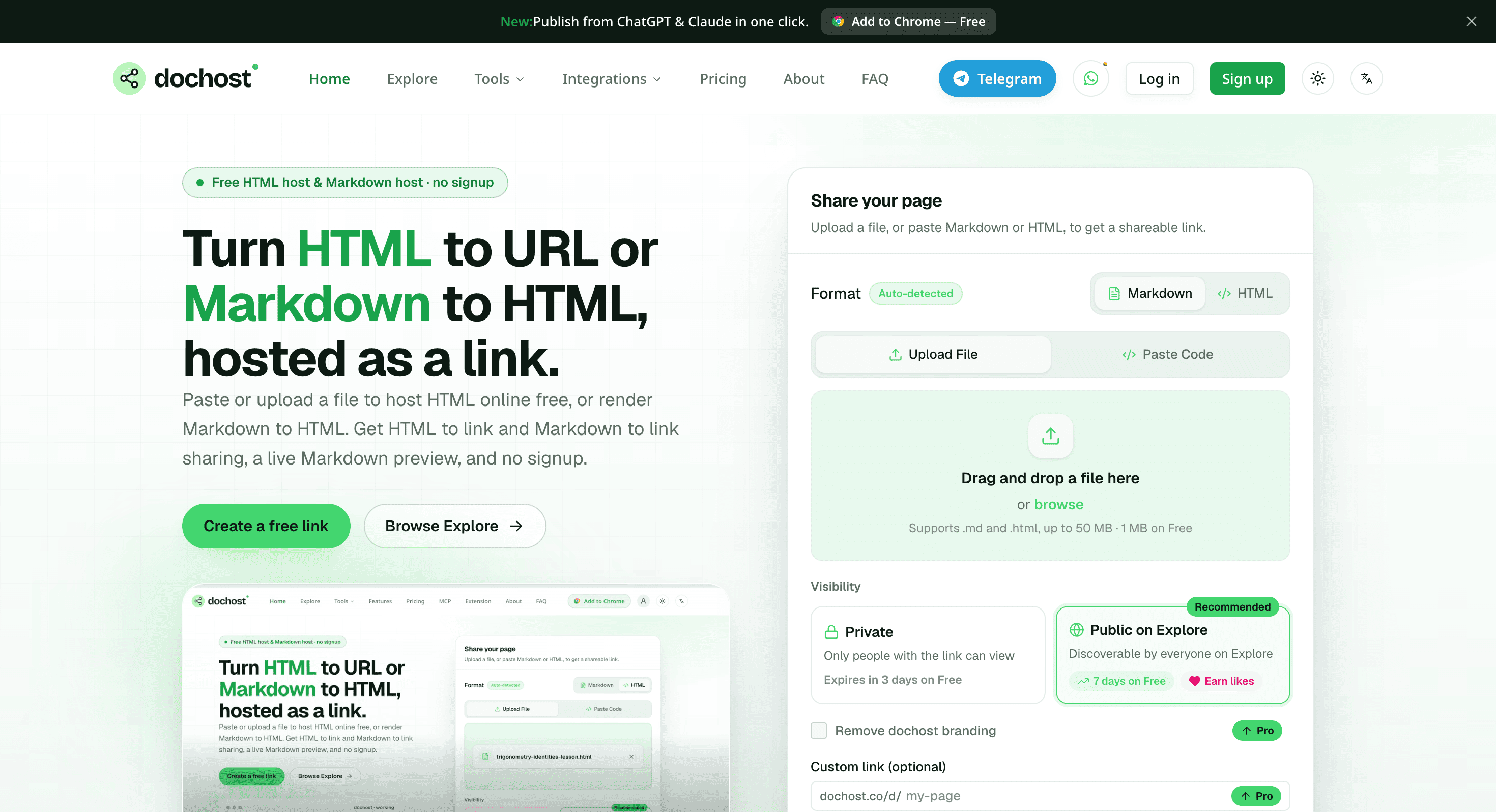 Screenshot of DocHost website