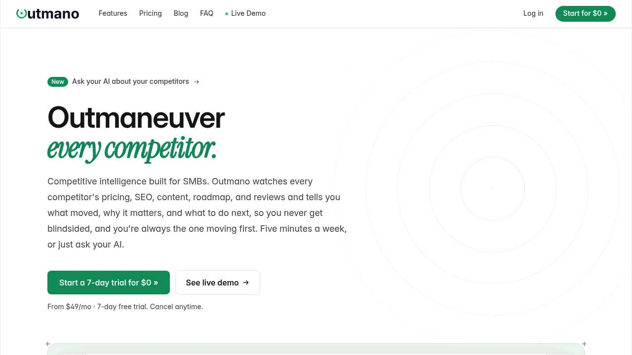 Screenshot of Outmano website