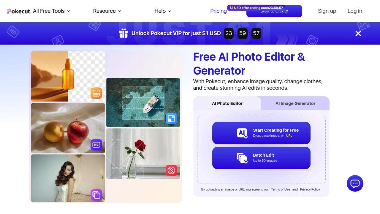 Screenshot of Pokecut website