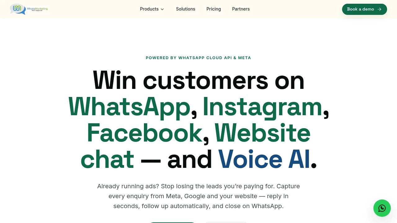 Screenshot of Whatsmarketing website