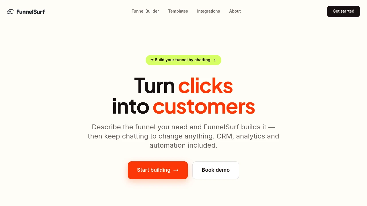 Screenshot of FunnelSurf website