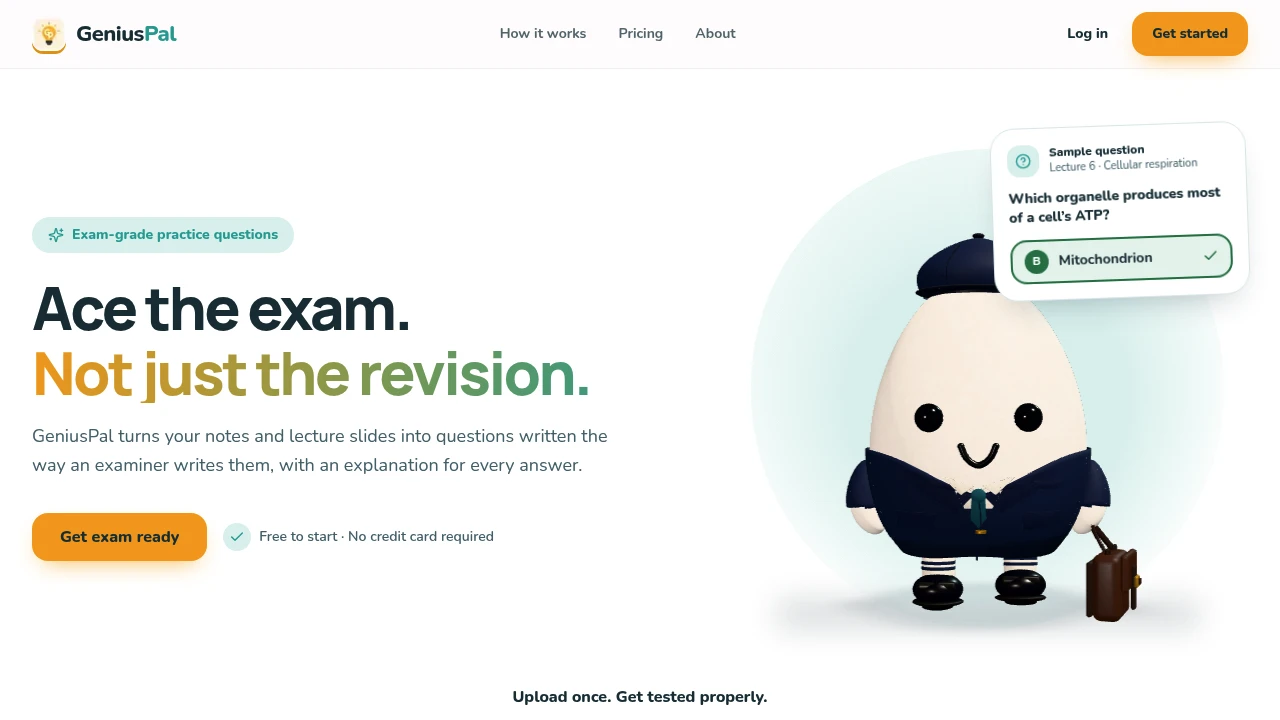 Screenshot of GeniusPal website