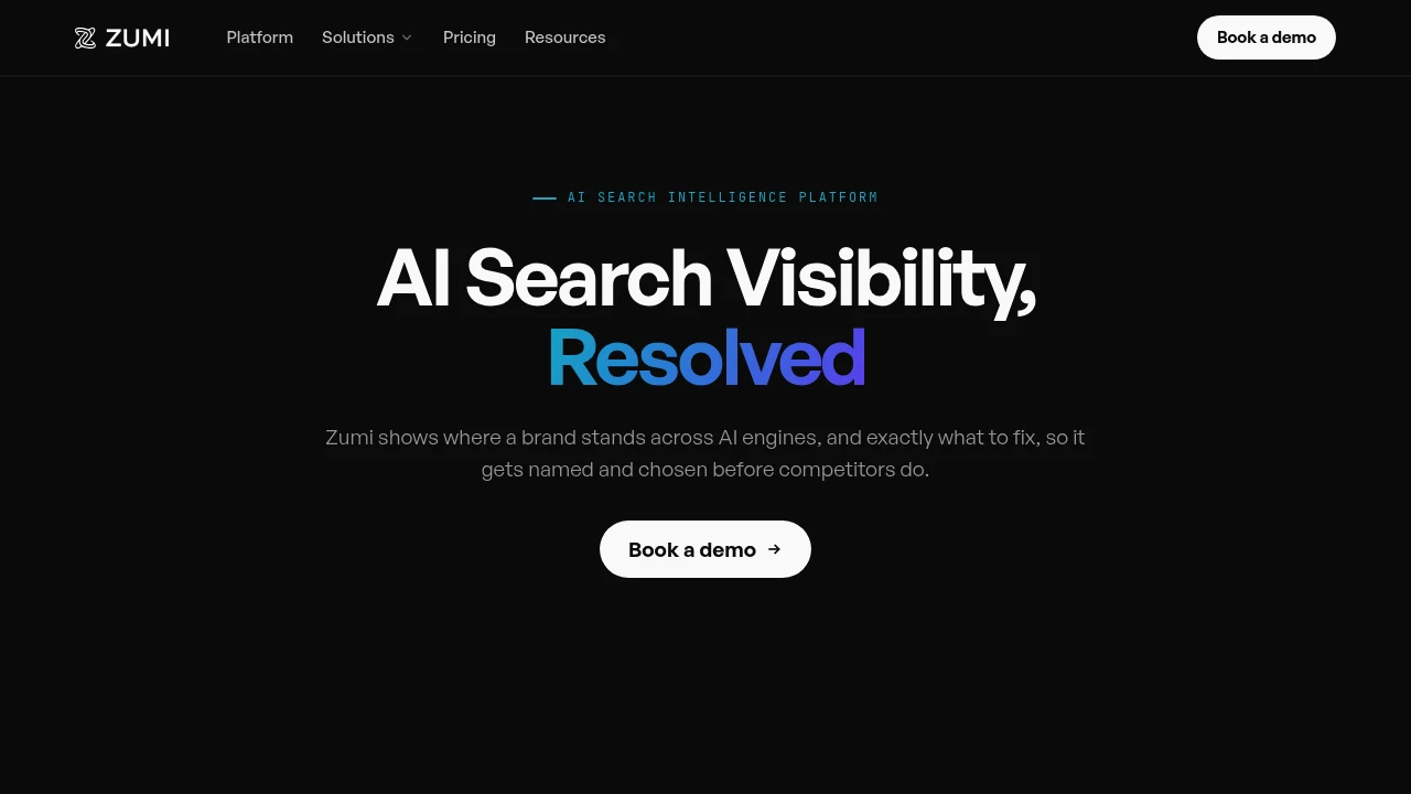 Screenshot of Zumi website