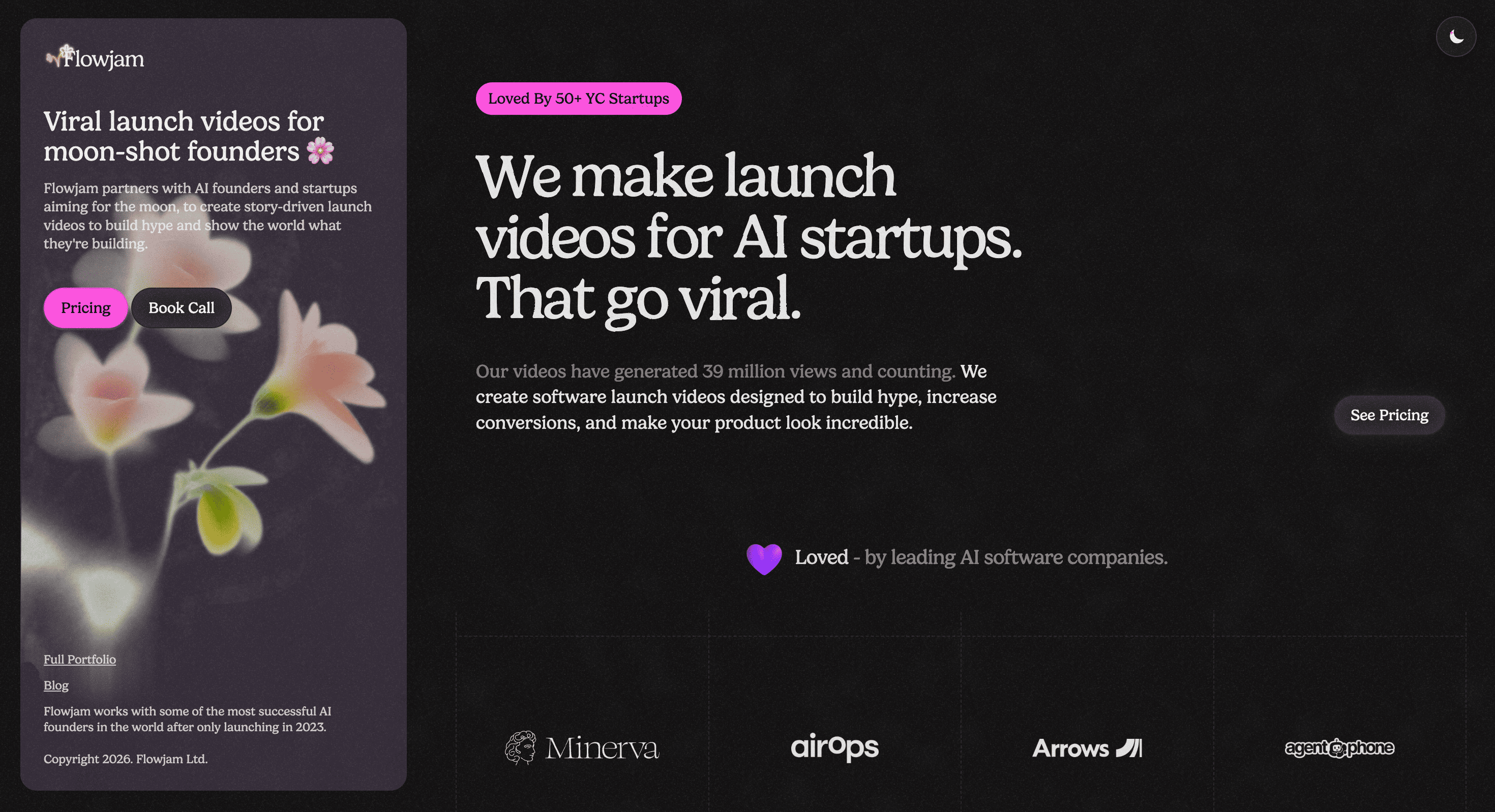 Screenshot of Flowjam website