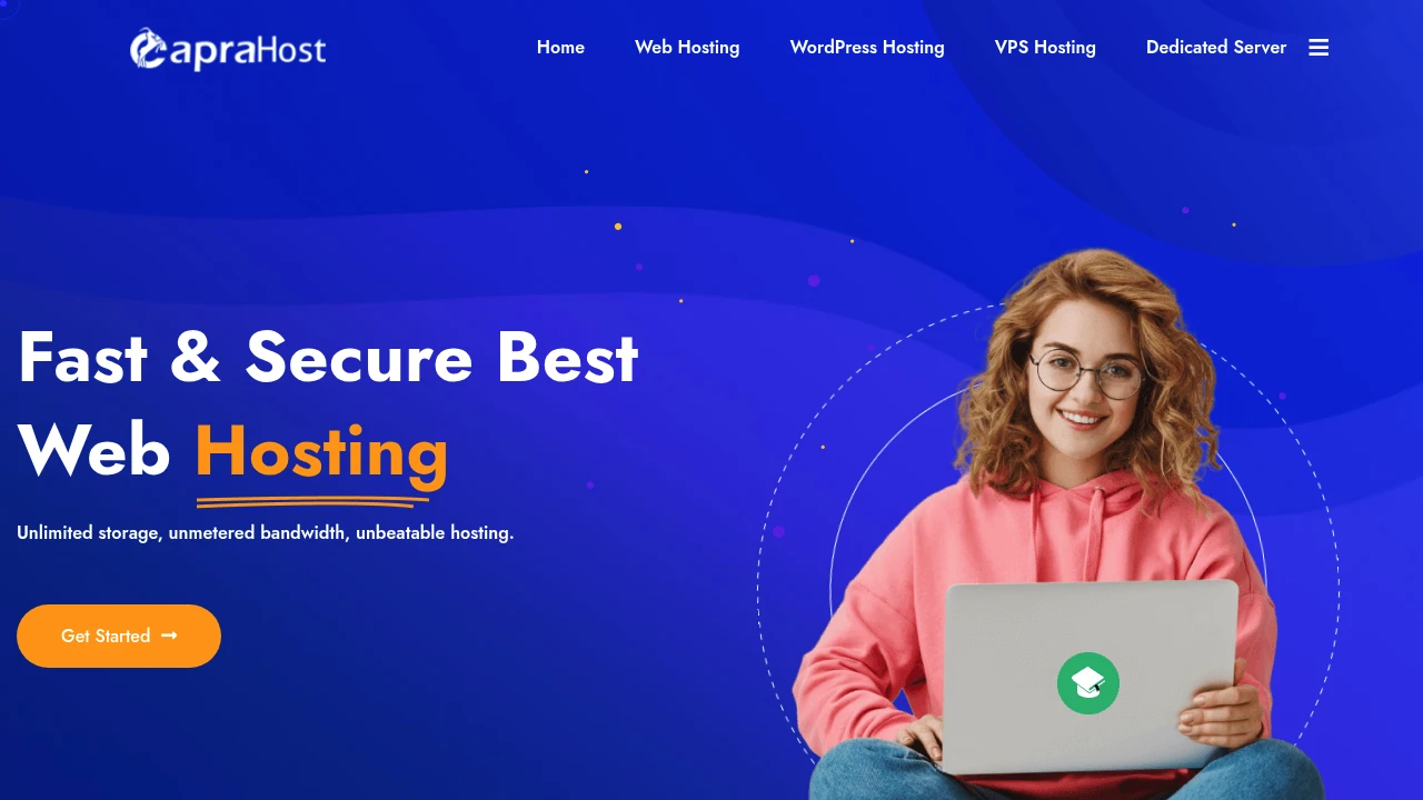 Screenshot of Capra Host website