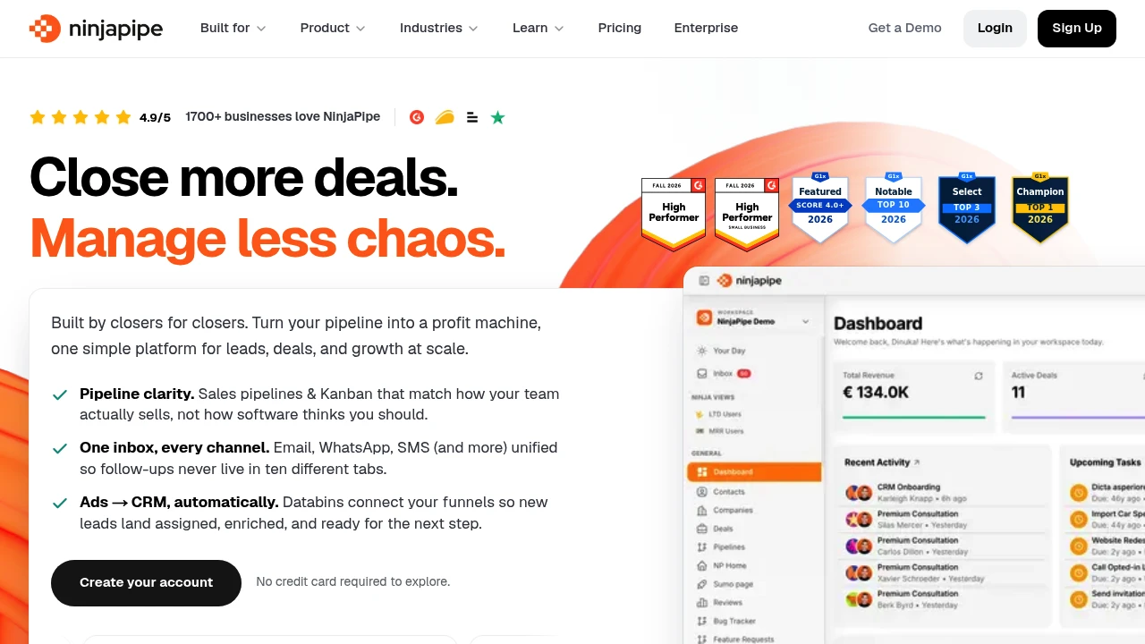 Screenshot of NinjaPipe website