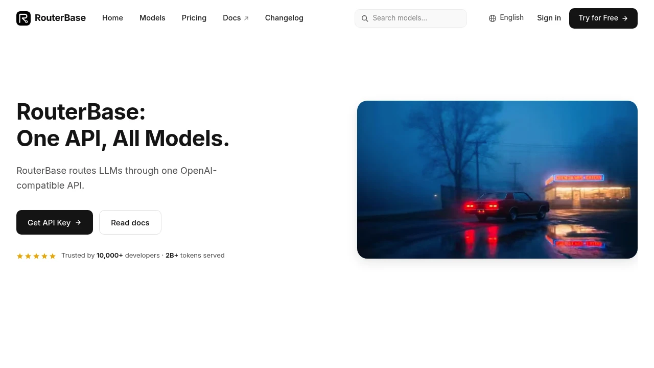Screenshot of RouterBase website