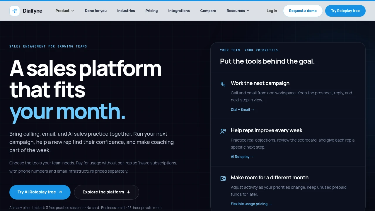 Screenshot of Dialfyne website