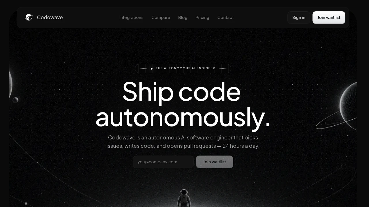 Screenshot of Codowave website