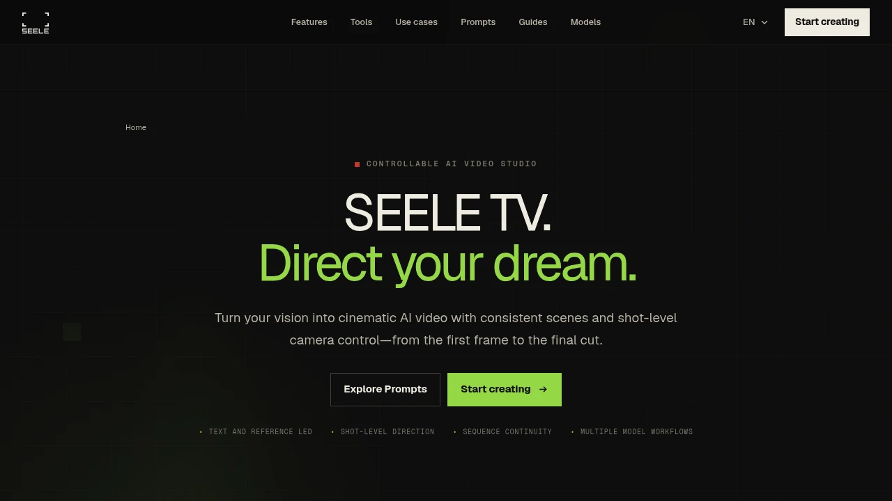 Screenshot of SEELE TV website