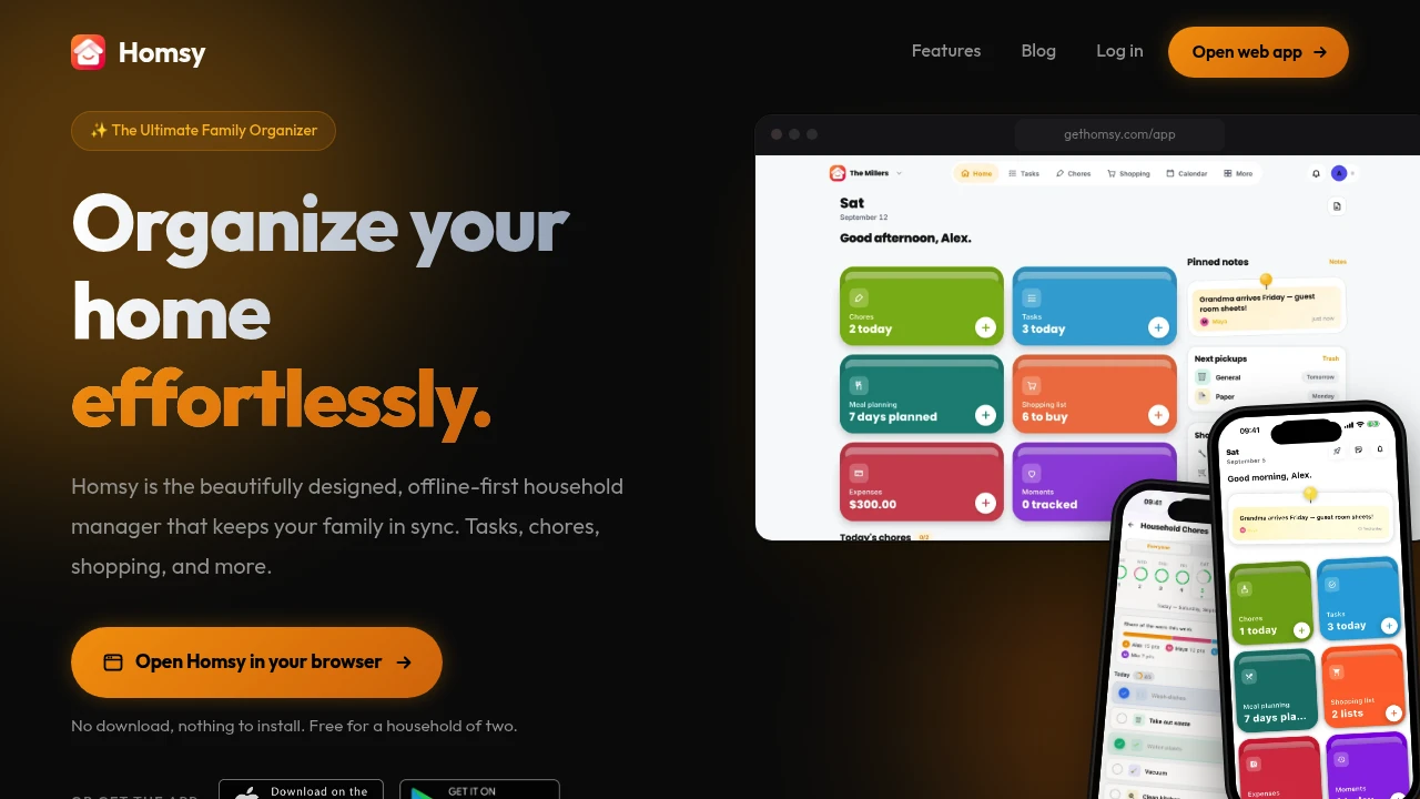 Screenshot of Homsy website